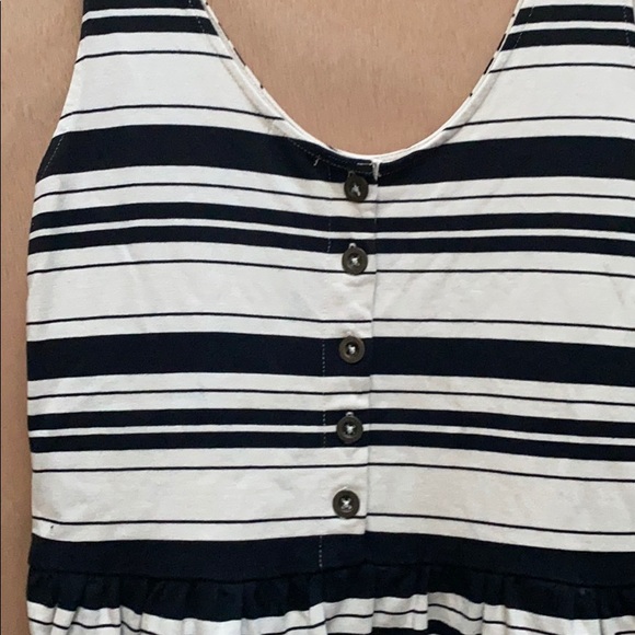 JCrew navy/cream striped dress w buttons in back - Picture 5 of 7
